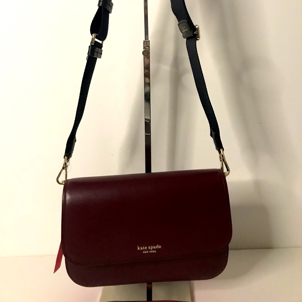 SOLD!!!  Kate Spade Burgundy Red Genuine Leather BUDDIE Medium Shoulder Handbag - Picture 3 of 5